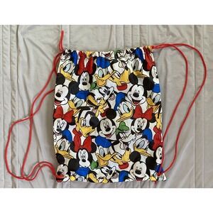 Disney Mickey & Friends Faces Drawstring Bag –‎ Sack Gym Backpack – Official
